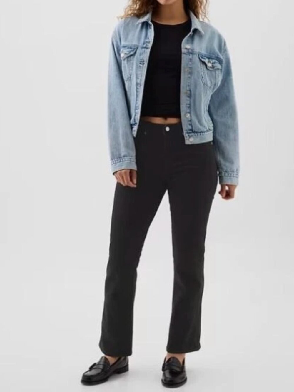 GAP DENIM Kick Fit Flare Mid Rise Black Ankle Jeans Women's Size 14 W32 NWT $69